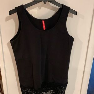 EUC Ruby Ribbon tank with bottom edged in lace